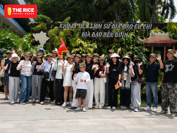 Visitors check in at the entrance to the Cu Chi Tunnels