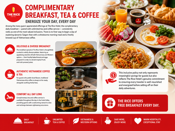 The Rice offers free breakfast every day.