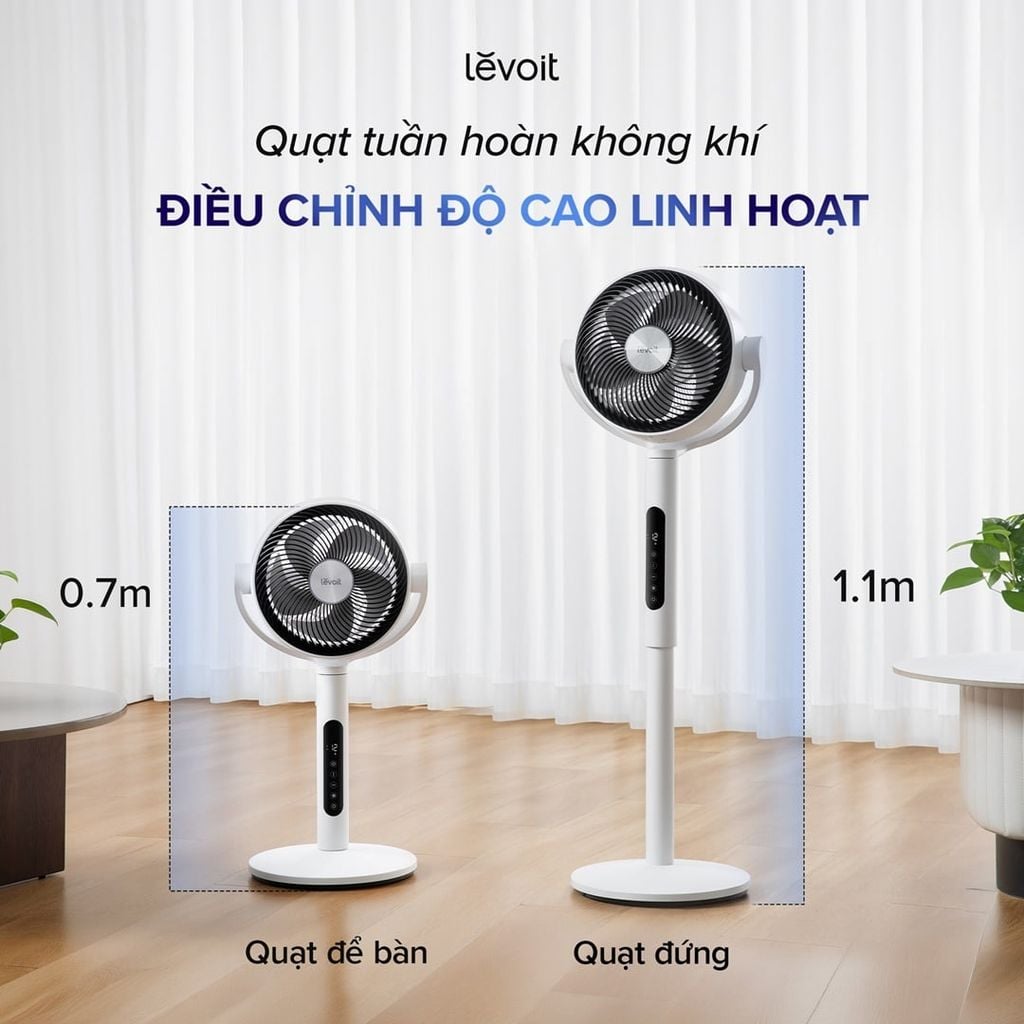 Người dùng quạt có thể linh hoạt thay đổi chiều cao