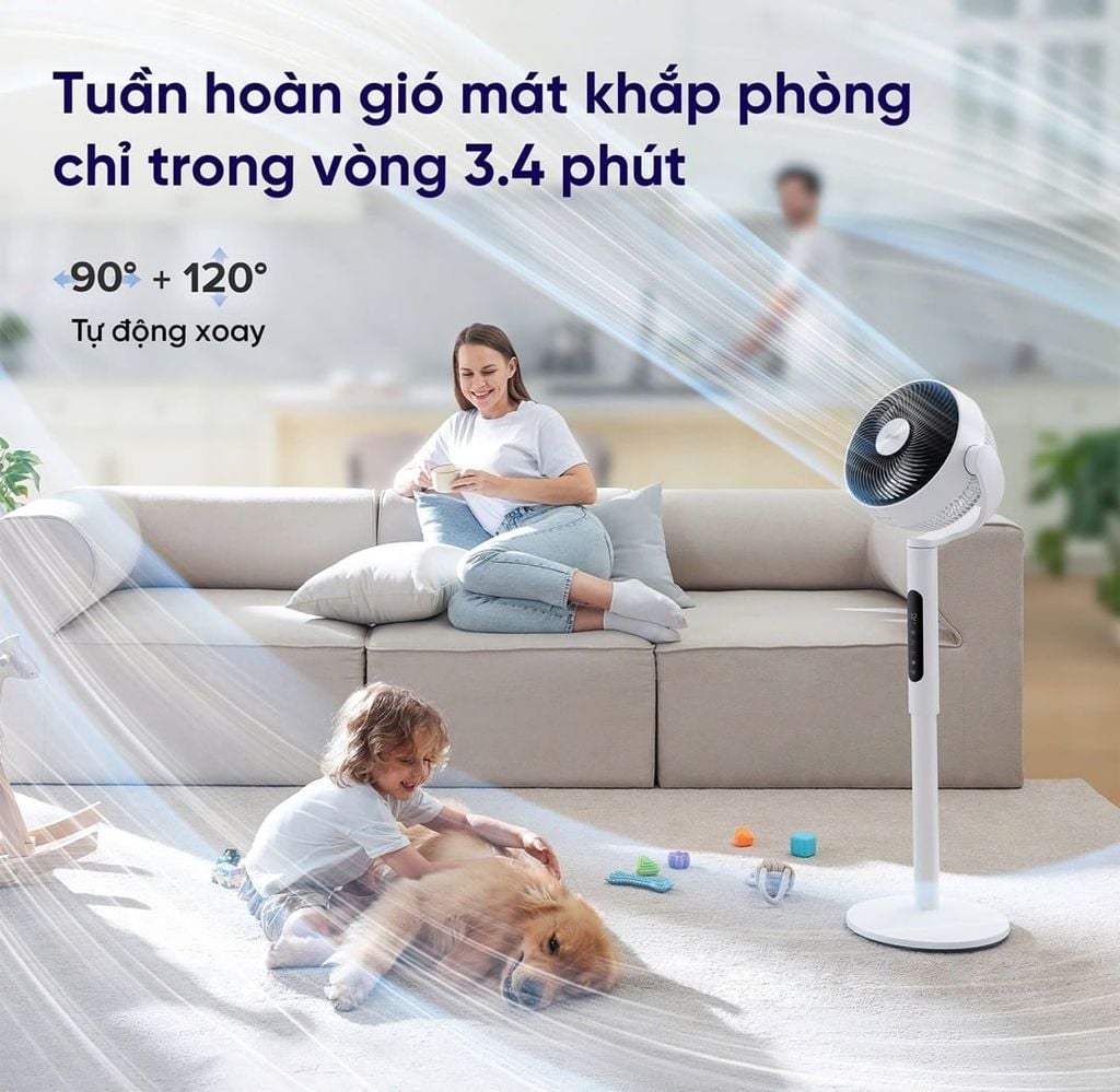 Nếu muốn phân bổ nhiệt độ đồng đều, bạn nên mua quạt tuần hoàn không khí