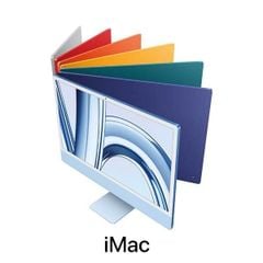 iMac desktop computer in multiple colors, displayed with “iMac” label.