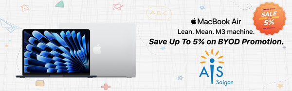 Apple Business Solutions banner showing MacBook and iMac with description about Apple business deployment.