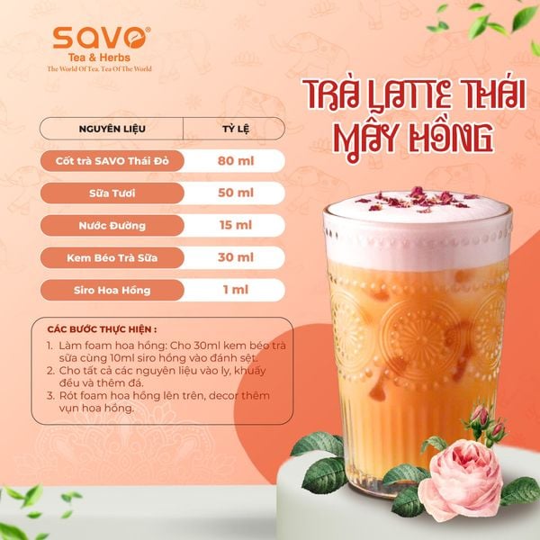 Cách làm trà thái mây hồng. Nguồn: savotea.com