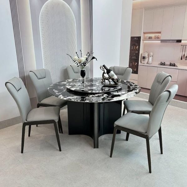 Kích thước bàn ăn 6 người tròn trong không gian rộng rãi