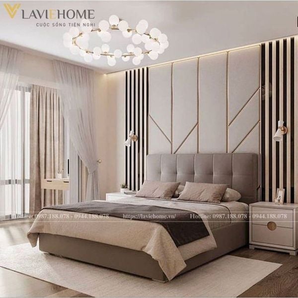 Giường ngủ 4 người da cao cấp Dulcie