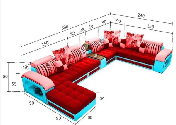Kích thước ghế sofa chữ U