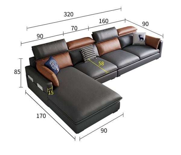 Kích thước ghế sofa chữ L