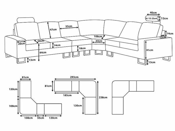 Kích thước sofa theo tiêu chuẩn của người Việt