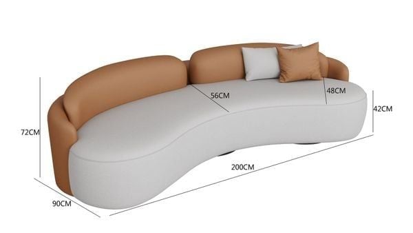 Kích thước sofa gỗ dáng cong