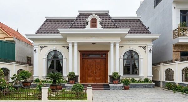 Mẫu nhà cấp 4 đẹp 5x20 2 phòng ngủ tân cổ điển