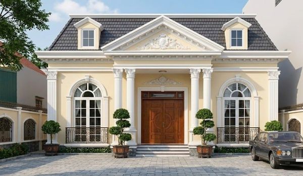 Mẫu nhà cấp 4 đẹp 5x20 2 phòng ngủ tân cổ điển