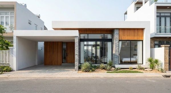 Mẫu nhà cấp 4 đẹp 5x20 2 phòng ngủ mái bằng
