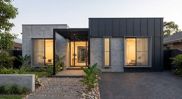 Mẫu nhà cấp 4 đẹp 5x20 2 phòng ngủ mái bằng