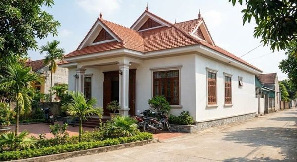 Mẫu nhà cấp 4 đẹp 5x20 2 phòng ngủ mái Thái