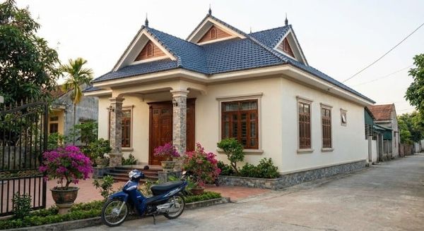 Mẫu nhà cấp 4 đẹp 5x20 2 phòng ngủ mái Thái