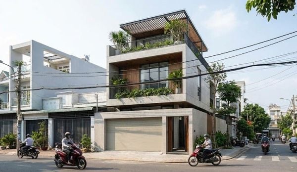 Mẫu nhà vuông 2 tầng 100m2 1 tum