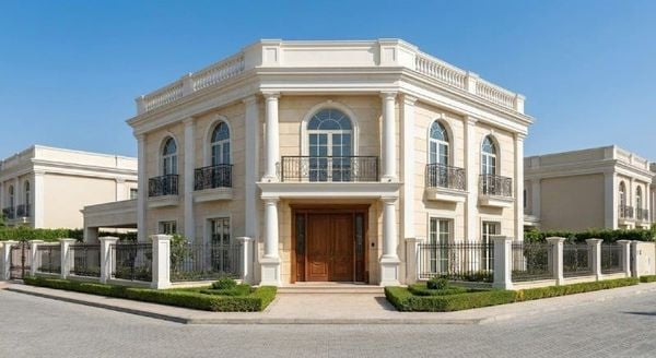 Mẫu nhà vuông 2 tầng 100m2 tân cổ điển