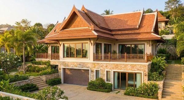 Mẫu nhà cấp 4 mái Thái có tầng hầm