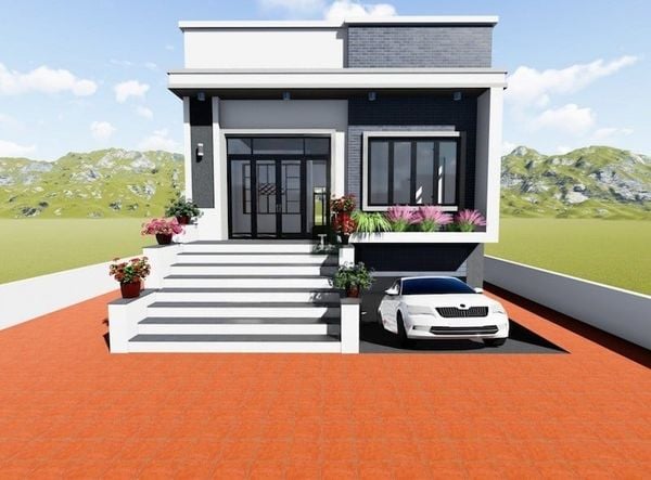 Mẫu nhà cấp 4 có tầng hầm chìm tiện nghi