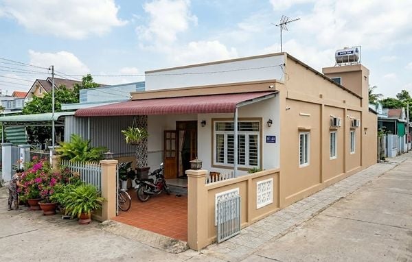 Mẫu nhà cấp 4 mái tôn 4×13 3 phòng ngủ
