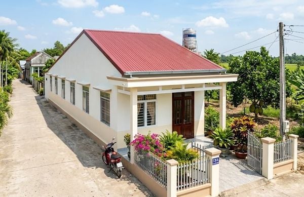 Mẫu nhà cấp 4 mái tôn 4×20 3 phòng ngủ
