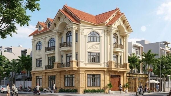 Mẫu nhà ống tân cổ điển 3 tầng mái Thái