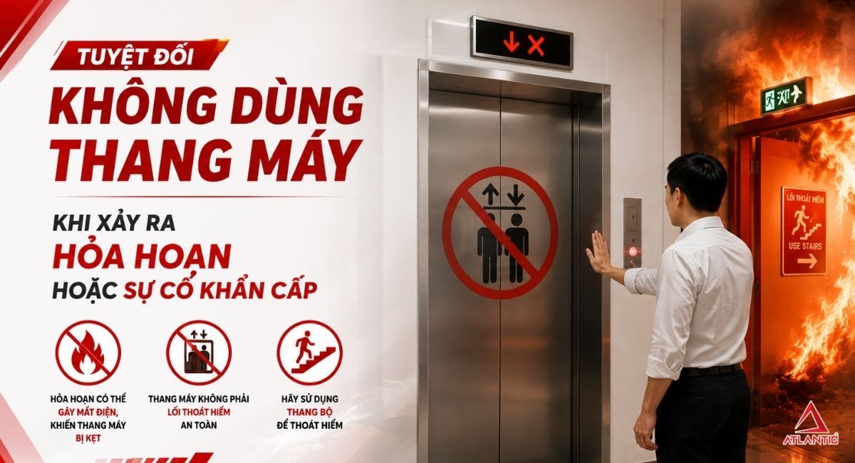 Hình ảnh minh hoạ không dùng thang máy khi xảy ra hoả hoạn