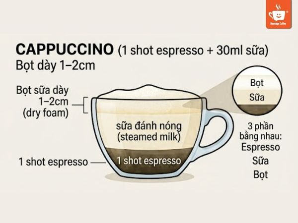công thức pha cappuccino