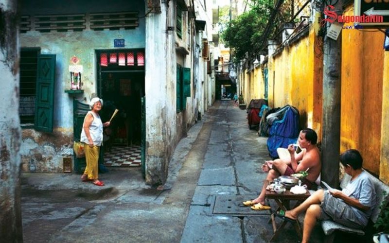 đồ họa miêu tả lối đi chung giữa các hộ gia đình thuộc sở hữu của ai