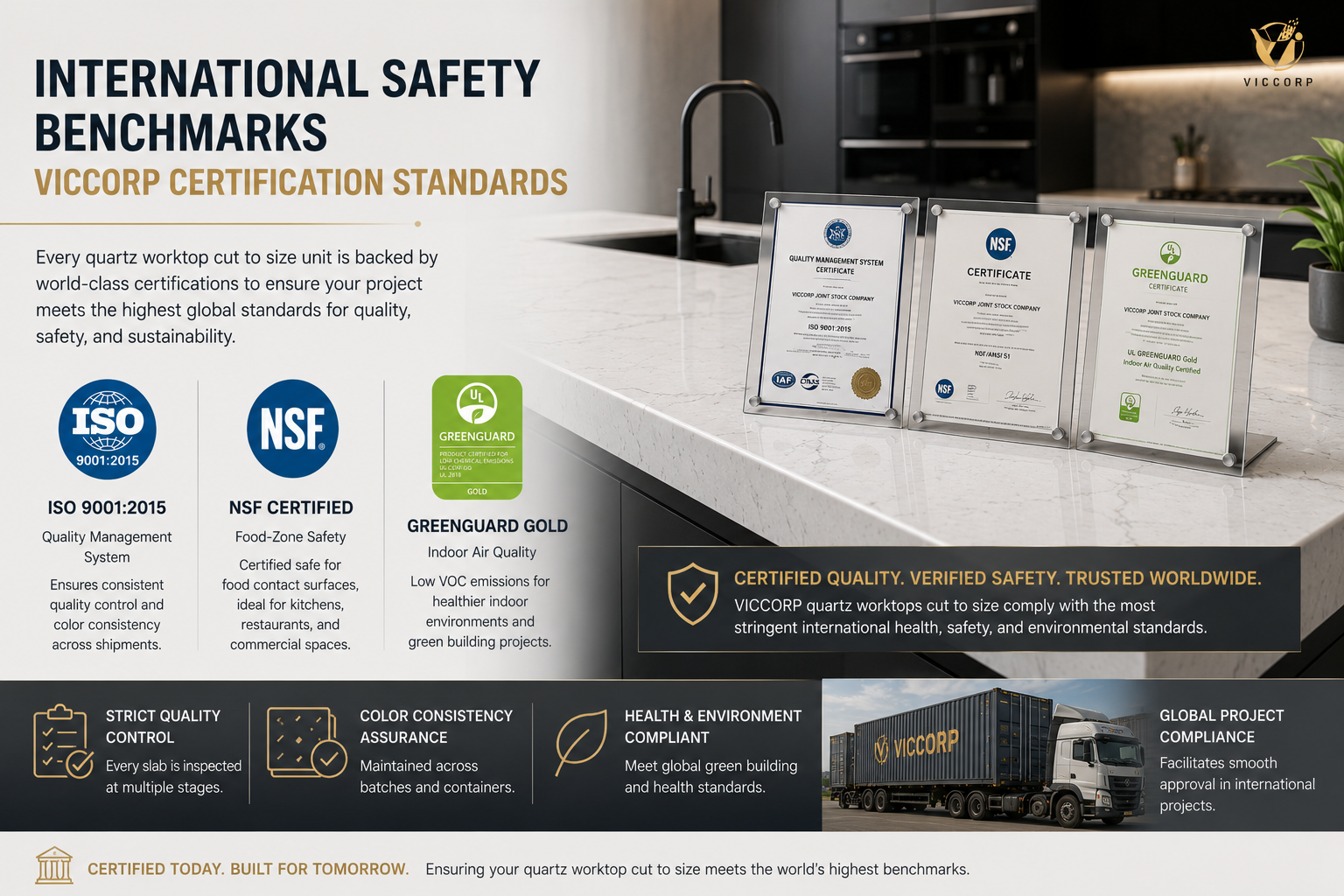 International safety benchmarks and VICCORP certification standards
