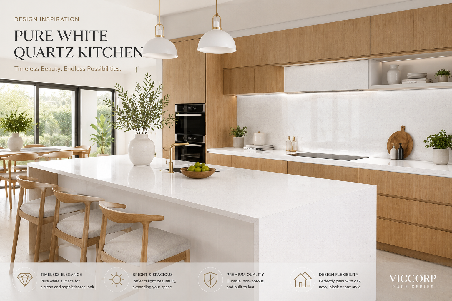 Design Inspiration From A Pure White Quartz Kitchen