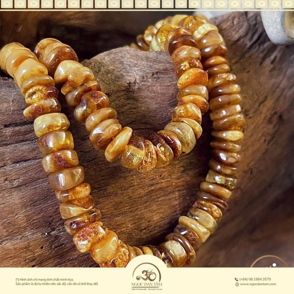 Vòng Cổ Hổ Phách Sáp Thô
