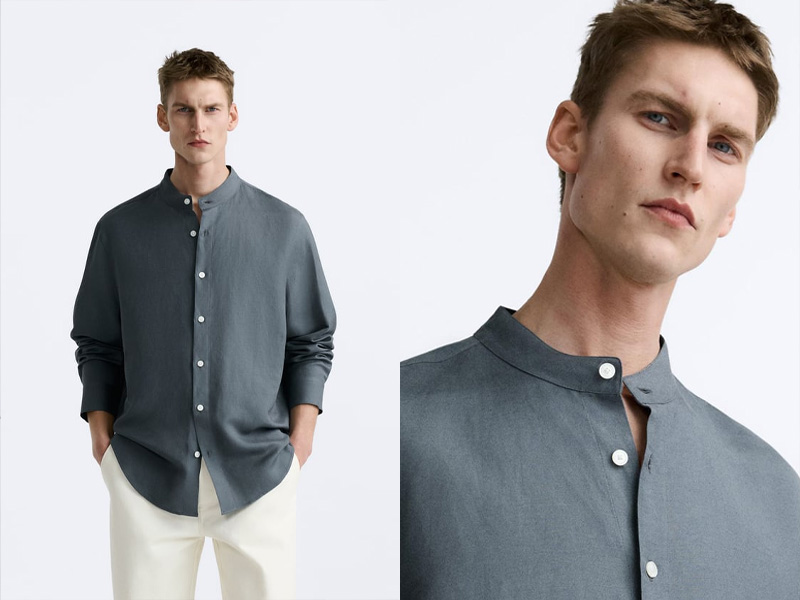 Các loại cổ áo sơ mi nam phổ biến - Cổ áo Band Collar (Cổ Tàu)