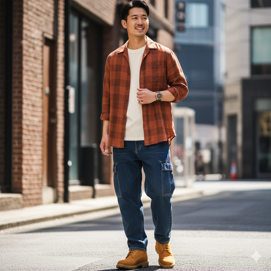 Sơ mi khoác ngoài áo thun người người gầy