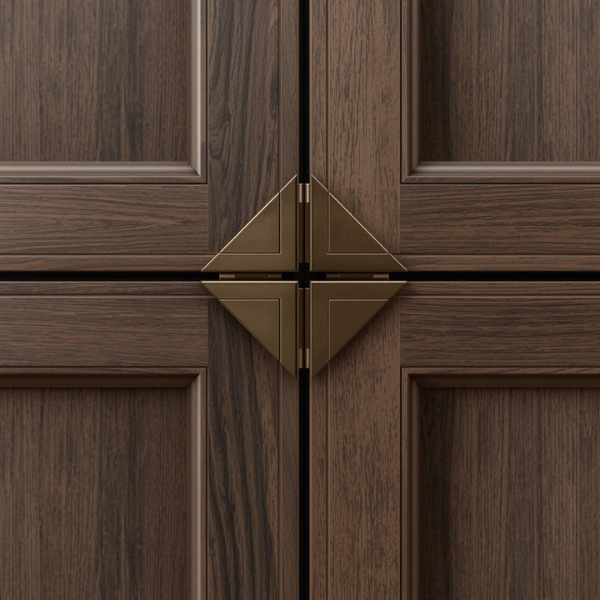 Close-up view of precise cabinet installation showing smoky blue walnut cabinetry from VIC Vietnam Cabinet Factory.