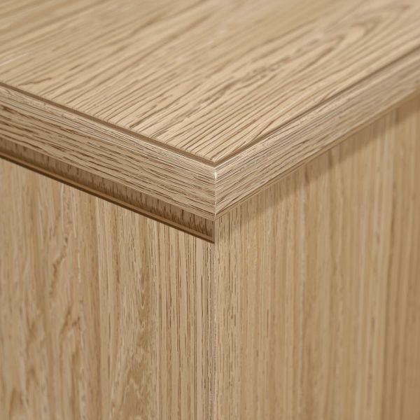 Durable oak white cabinet surface with smooth finish and lasting color by VIC Cabinet Vietnam.