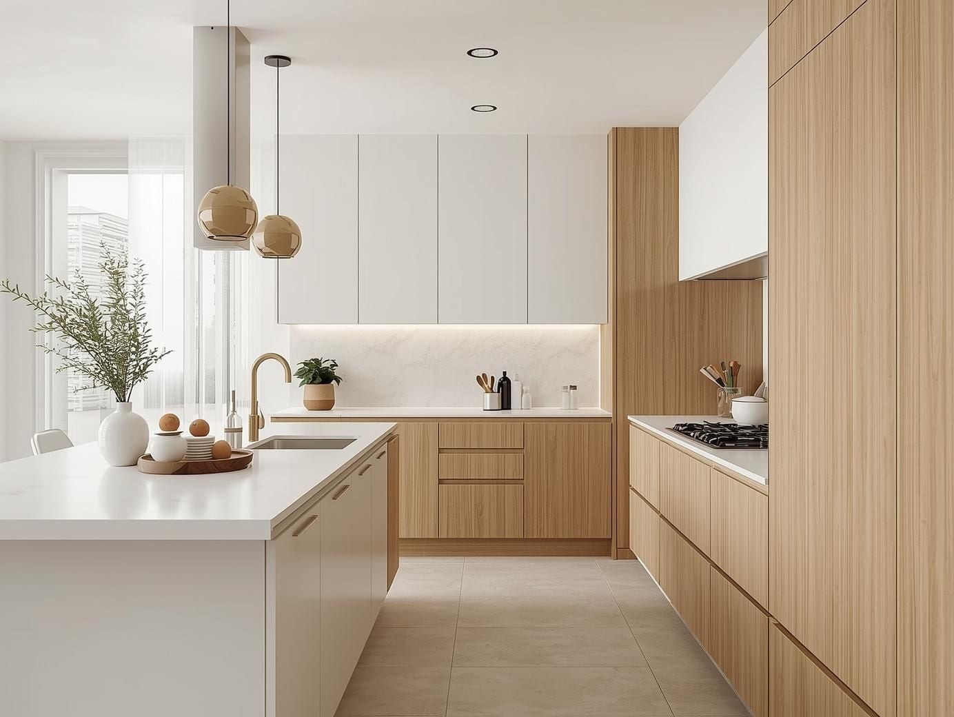 white-wood-tone-cabinets