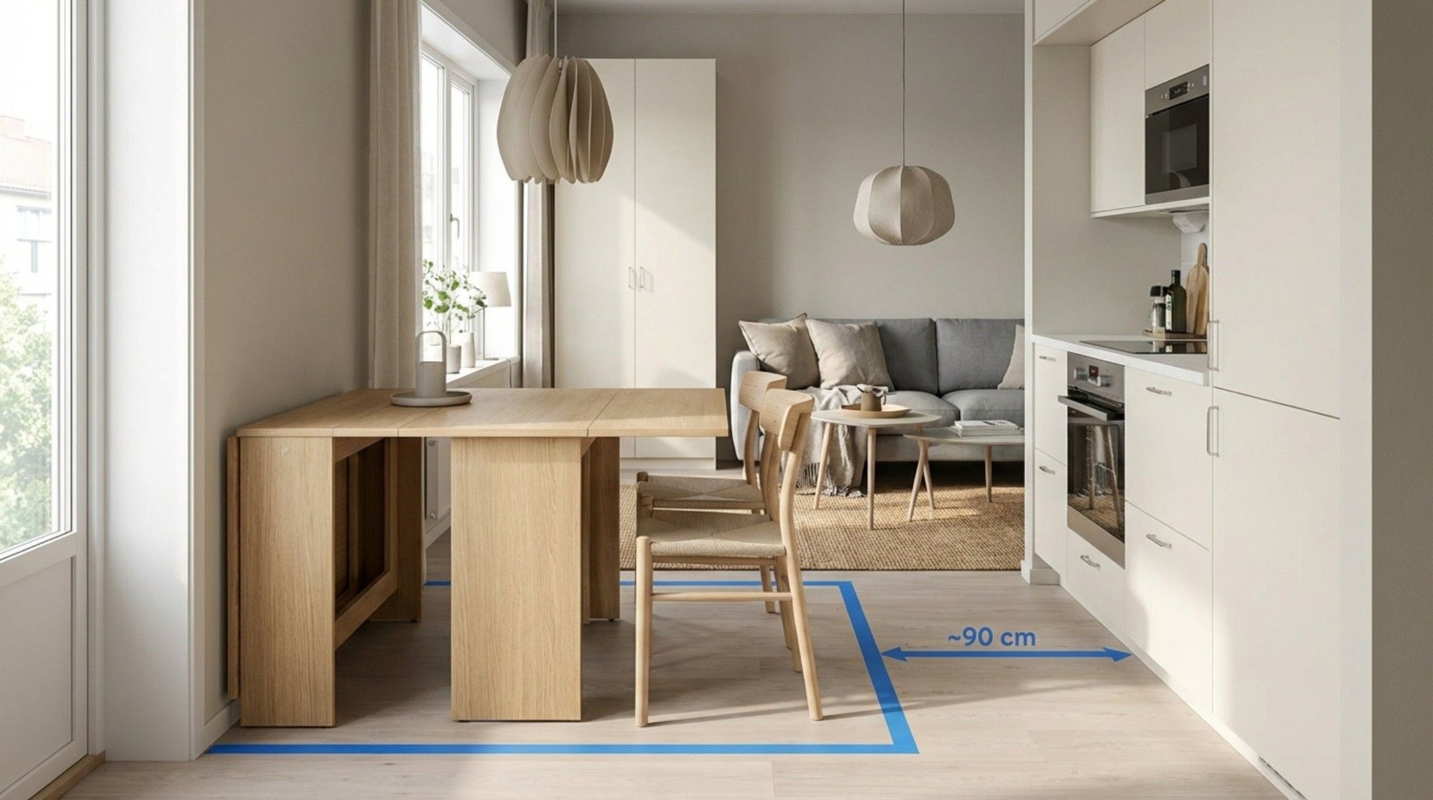Khoảng Cách Đặt Bàn Ăn Hợp Lý Trong Phòng