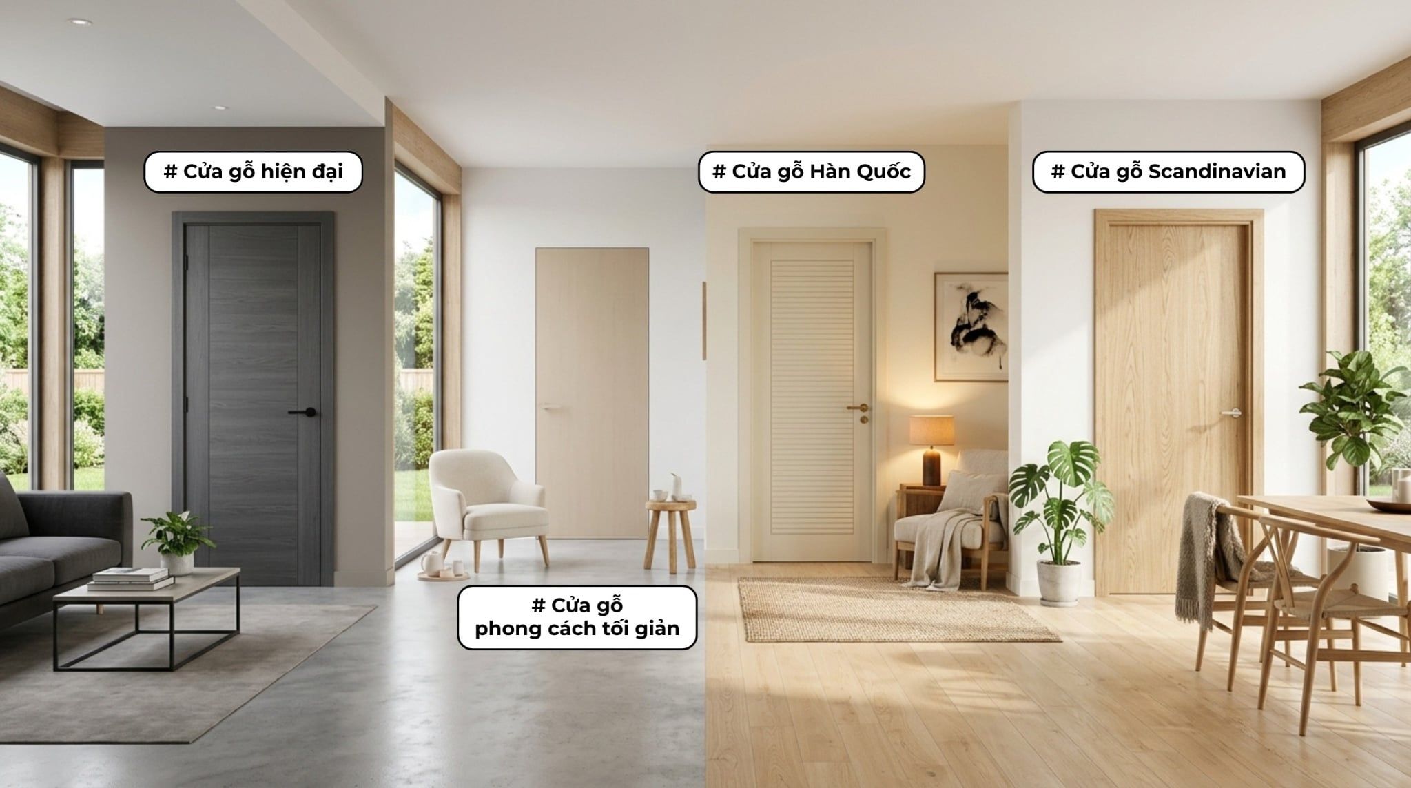 Mẫu Cửa Gỗ Công Nghiệp Đẹp Hiện Đại