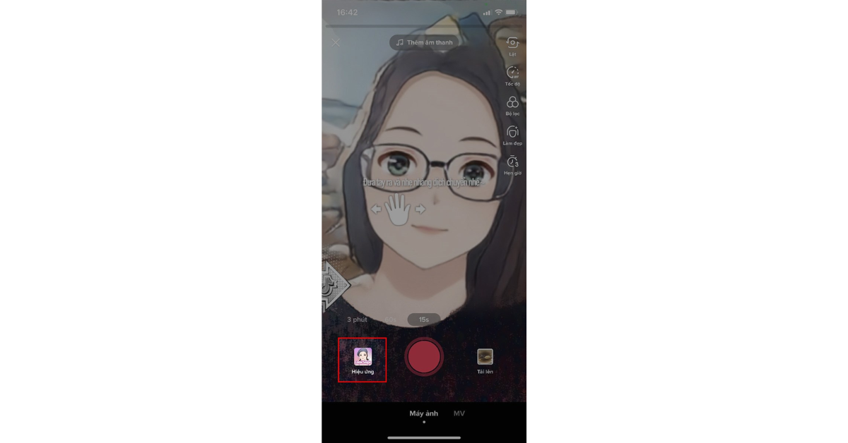 Bước 2: Lựa chọn hiệu ứng (Filter) yêu thích