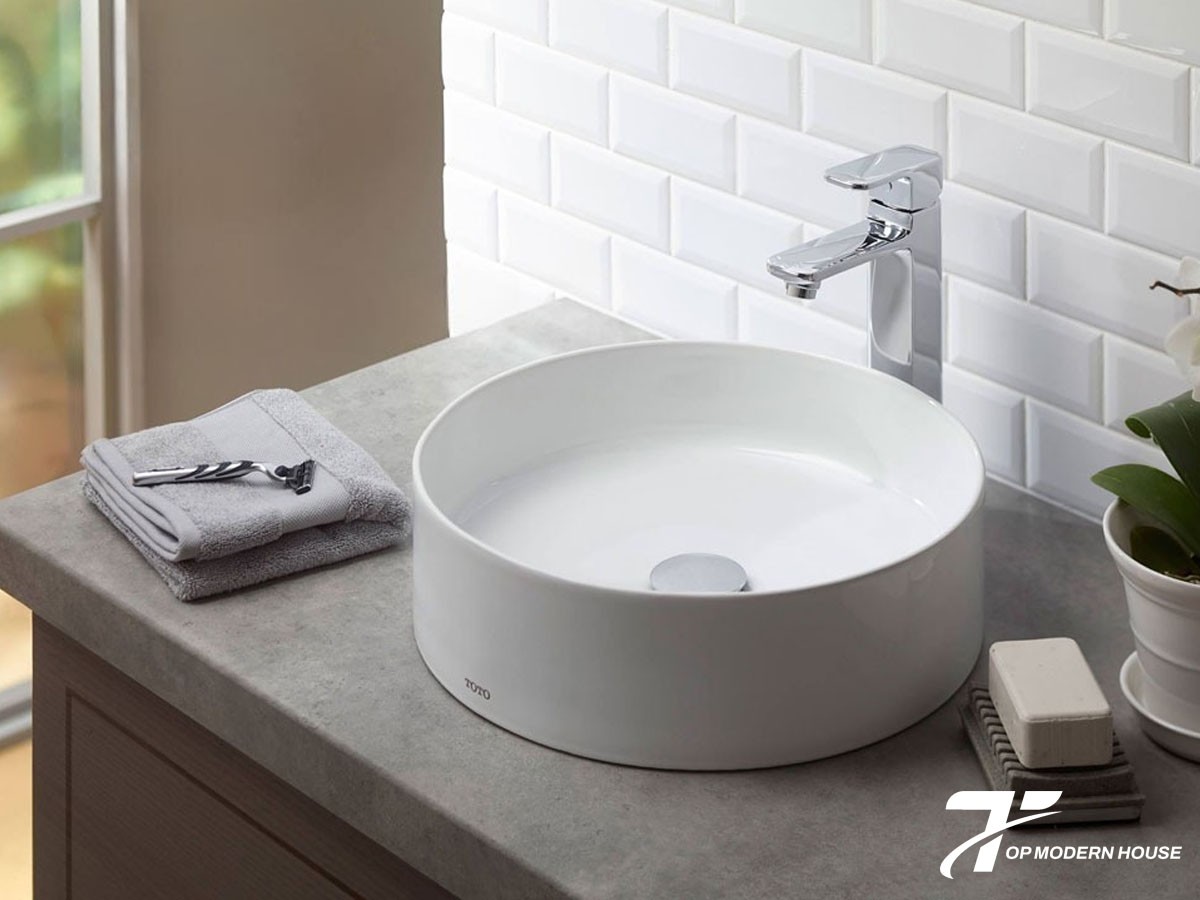 Chậu rửa mặt tròn đặt bàn TOTO LW573JWF