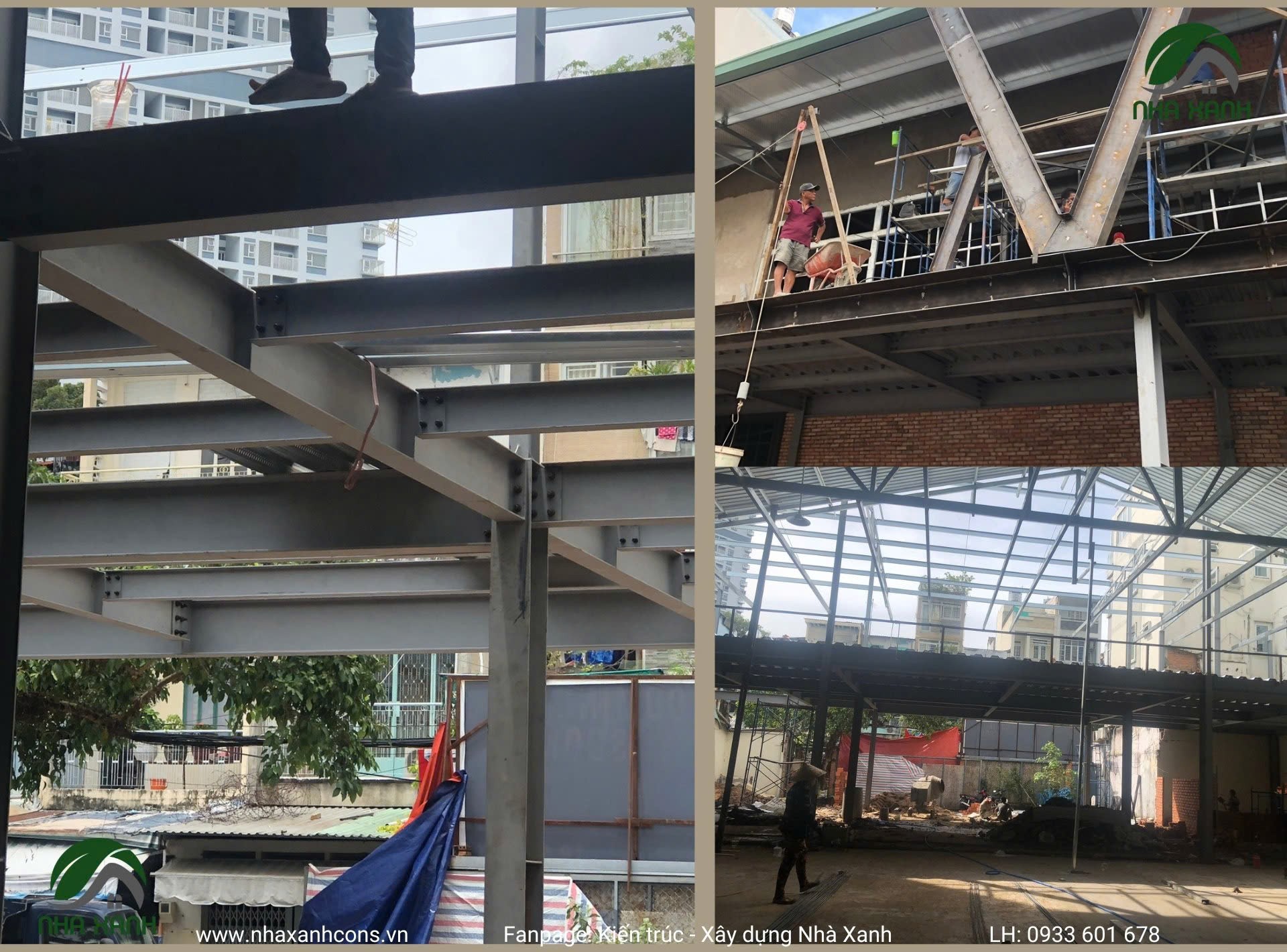 Thi công quán cà phê khung thép tiền chế tại An Giang