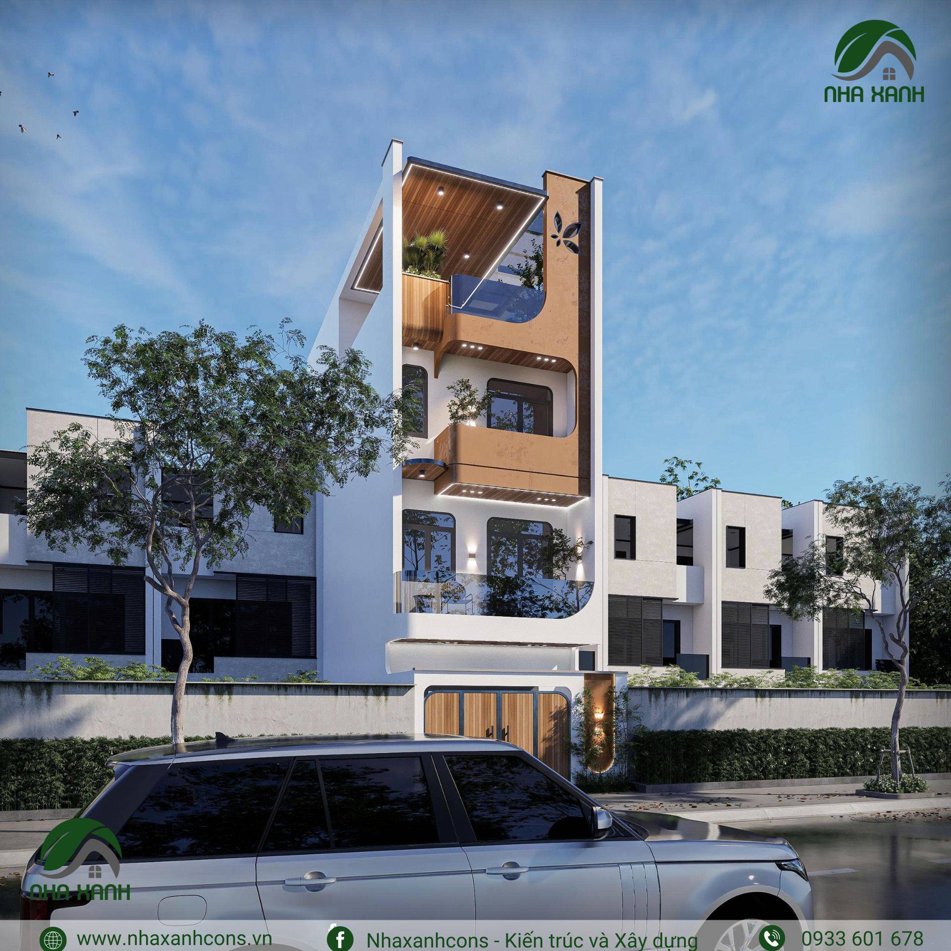 Nhà phố 3 lầu 1 tum hiện đại