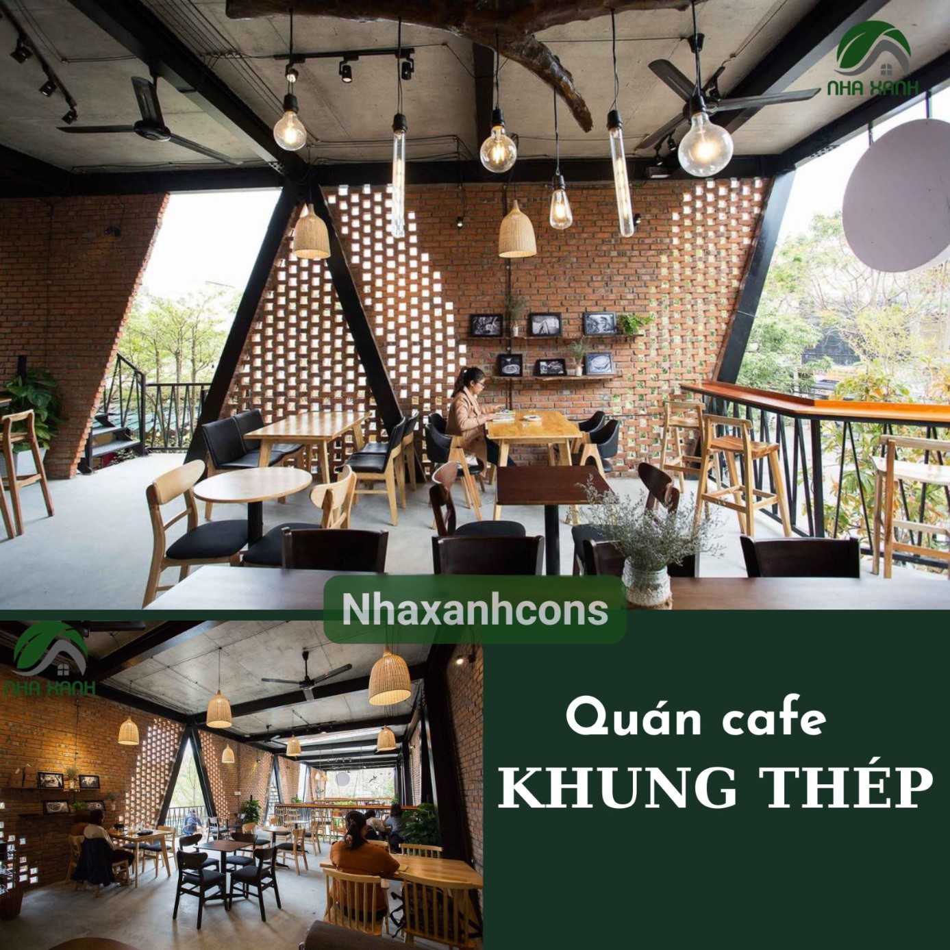 Nội thất quán cà phê khung thép tại TPHCM