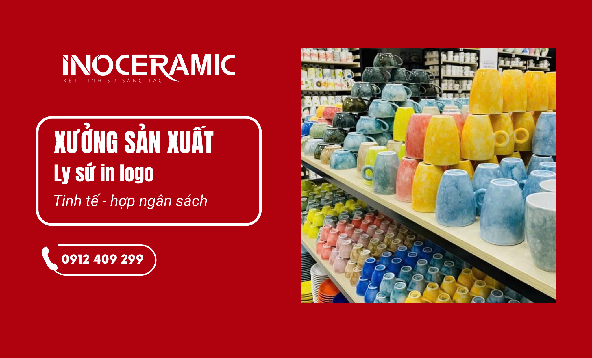 Xưởng sản xuát cốc ly sứ Bát Tràng in logo