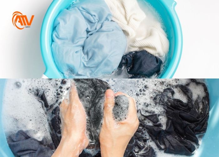 Hai bước tiếp theo cần biết khi giặt quần áo bảo hộ dính xi măng