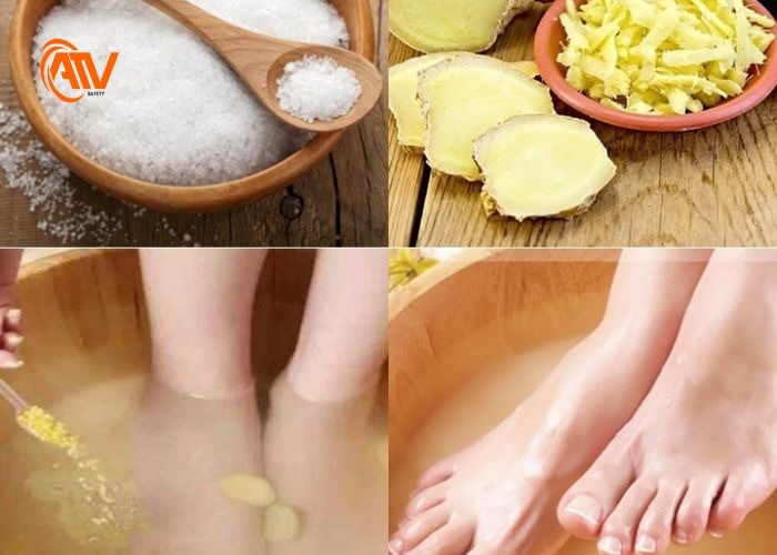 Cách khử mùi hôi chân bằng gừng và muối