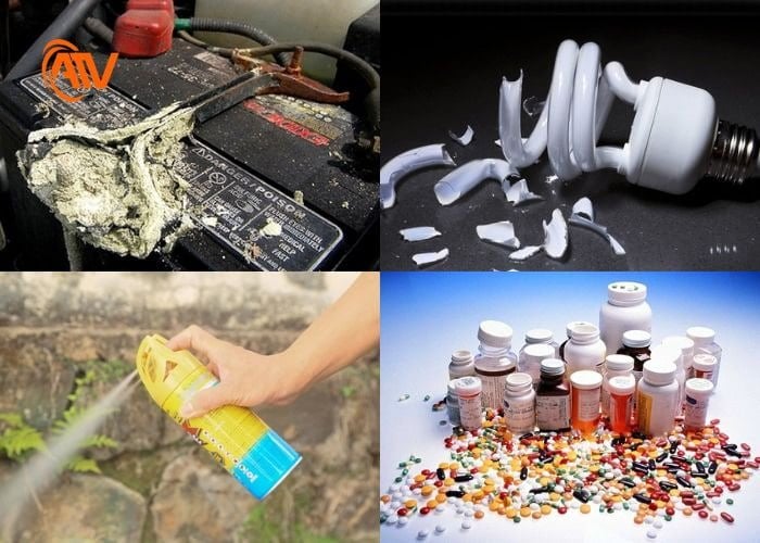 Các loại chất thải nguy hại tại các hộ gia đình phổ biến