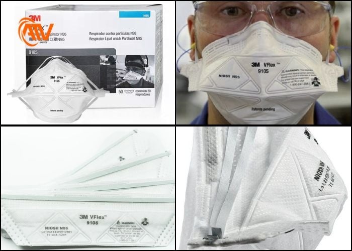 Khẩu trang 3M VFlex 9150 N95 chống bụi và virus đạt tiêu chuẩn N95
