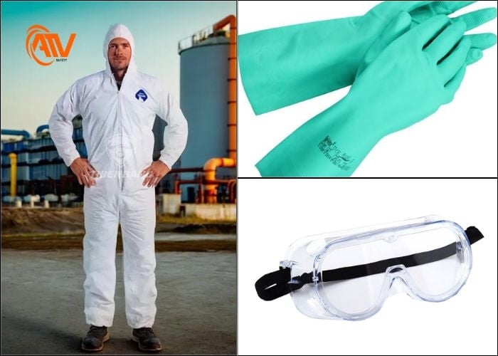 Trang thiết bị bảo hộ an toàn để phòng ngừa hóa chất độc hại